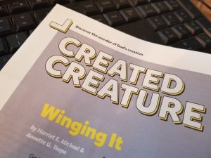 Closeup image of the left corner of Kids Answers showing the Created Creature Section with Winging it and the authors' names.