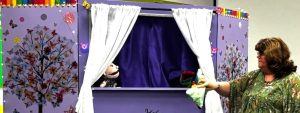 Annette Teepe during butterfly puppet show