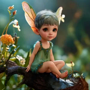 pixie, nature, cute, little, flowers, ai generated